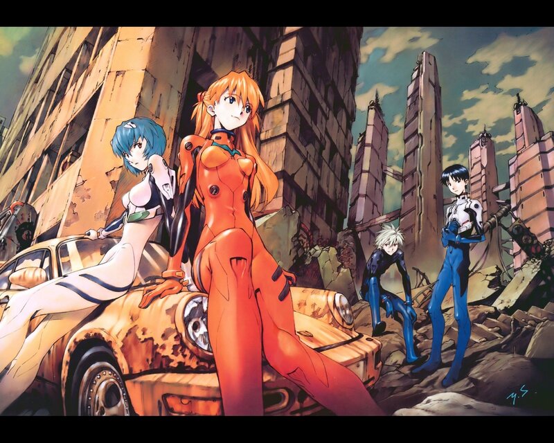 Evangelion characters in ruins