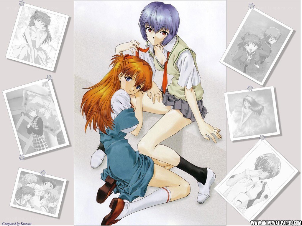 Evangelion characters in school uniforms
