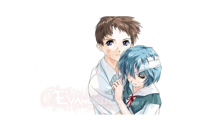 Evangelion characters in school uniforms