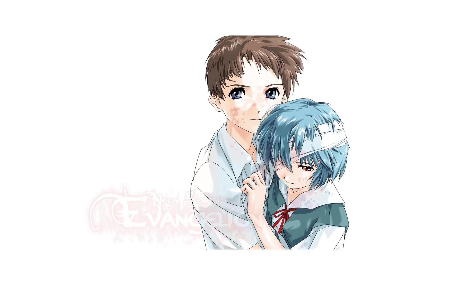 Evangelion characters in school uniforms