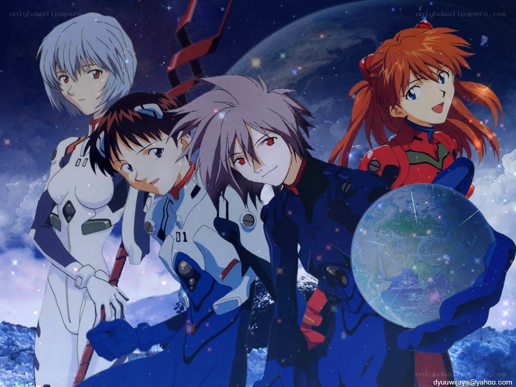 Evangelion characters in space
