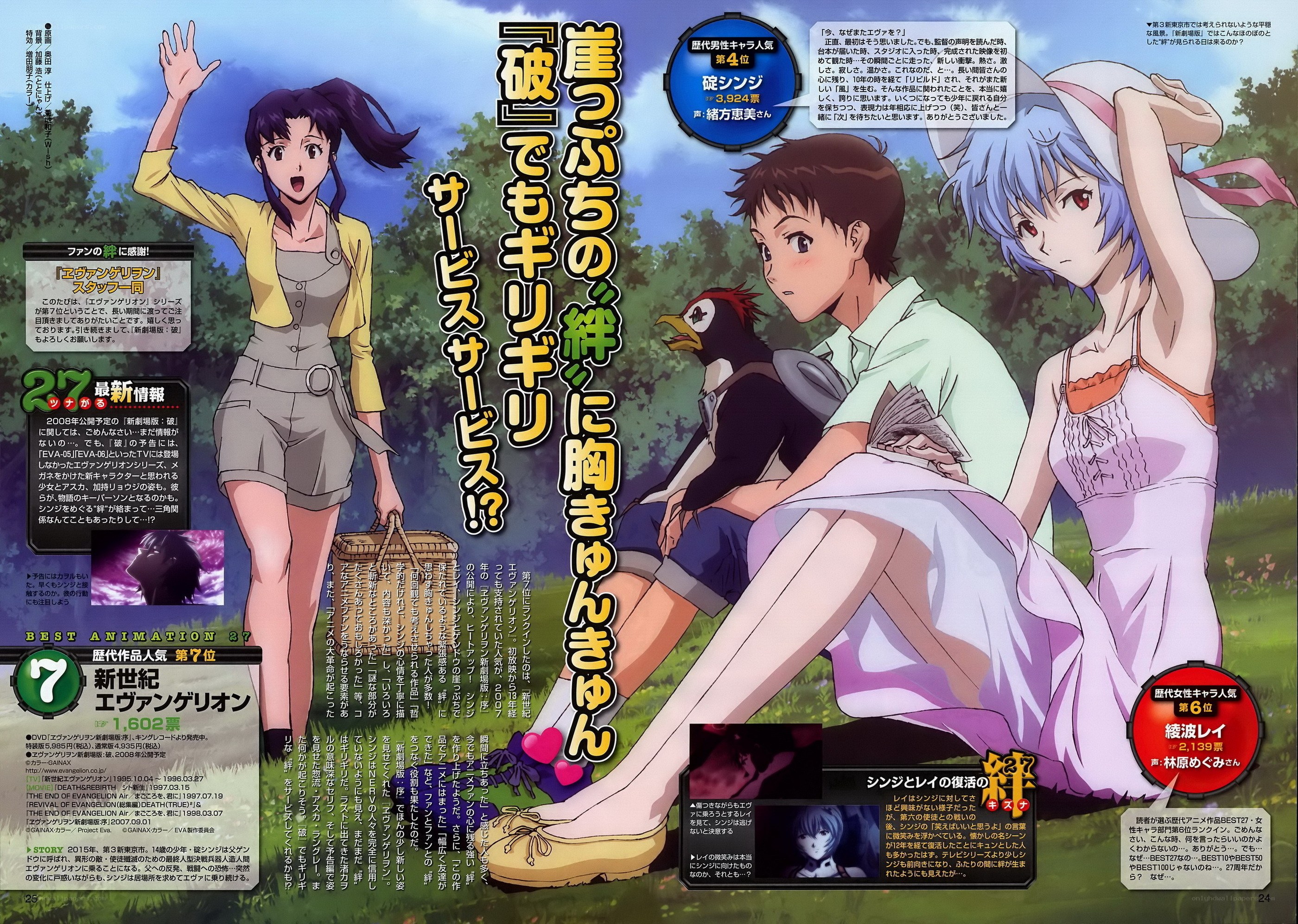 Evangelion characters in summer scene