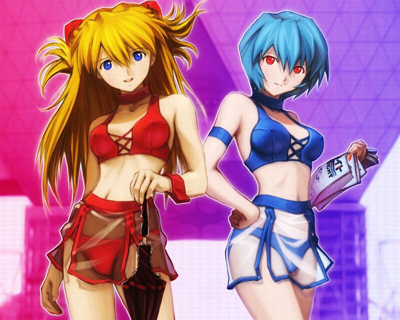 Evangelion characters in swimsuits