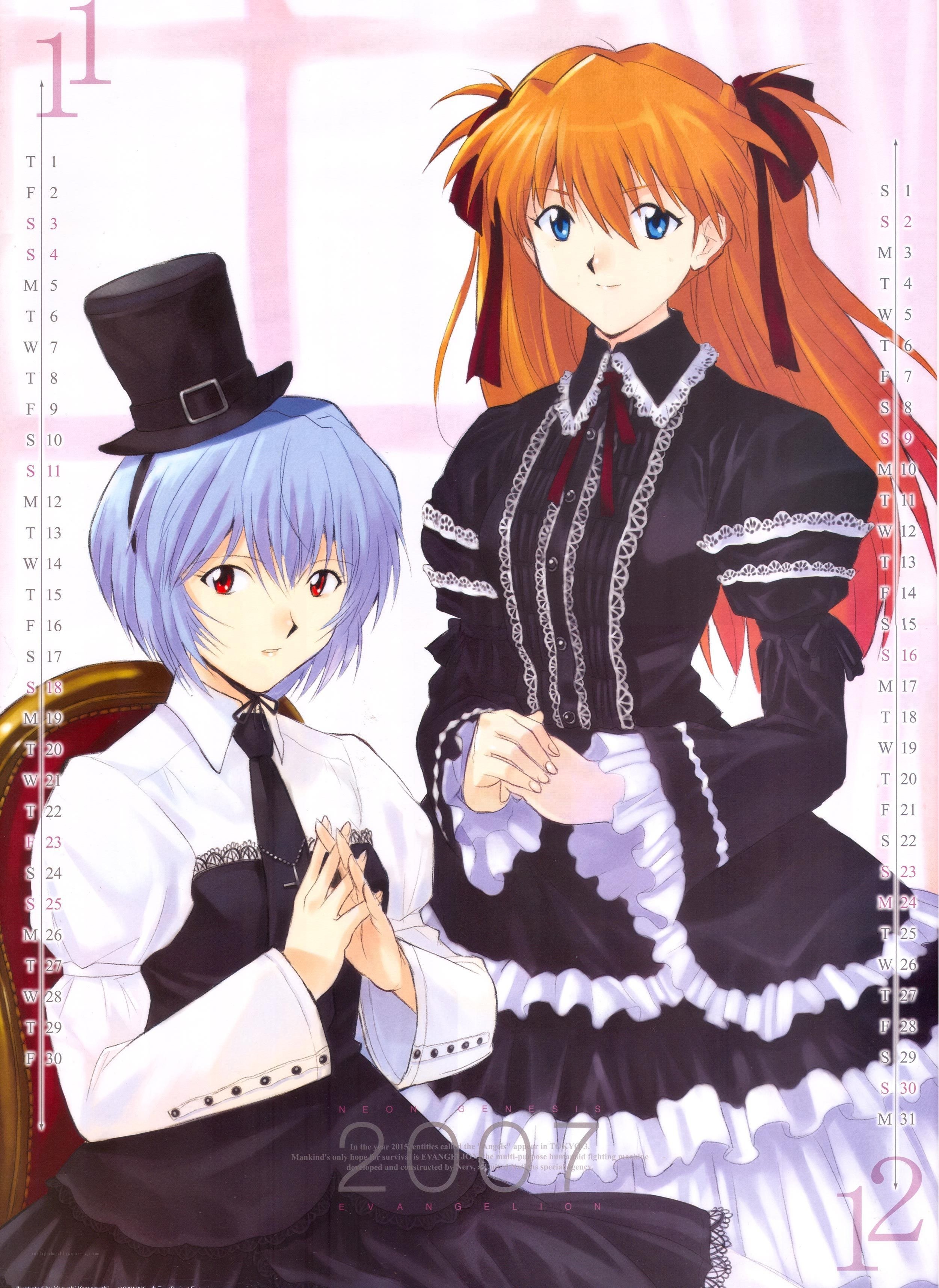 Evangelion characters on calendar