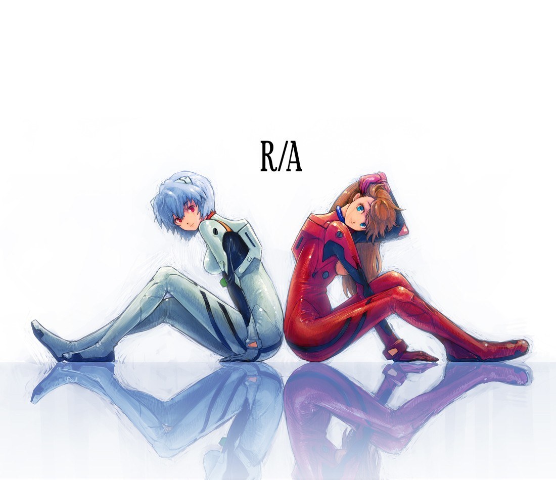 Evangelion characters sitting