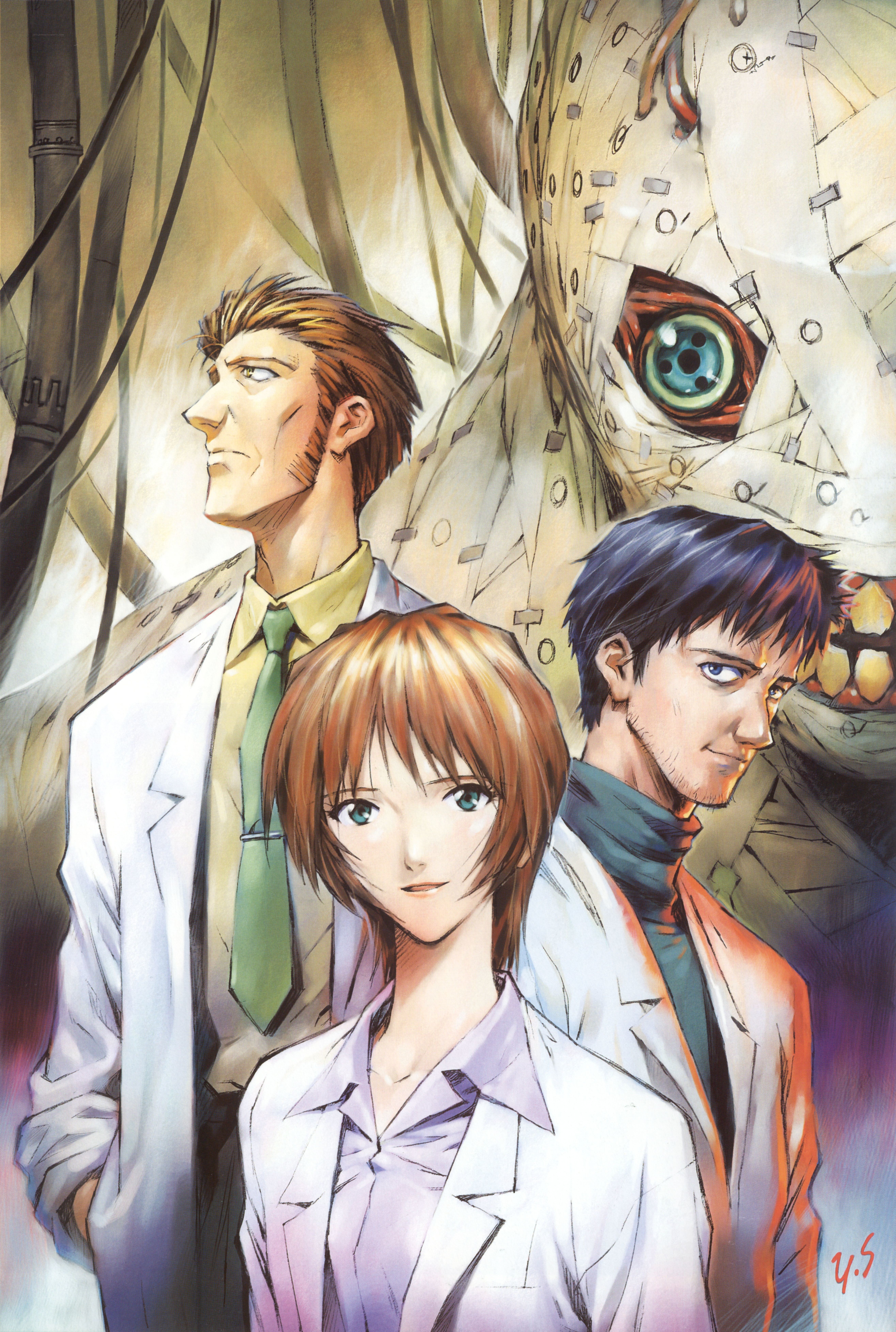 Evangelion characters with giant robot