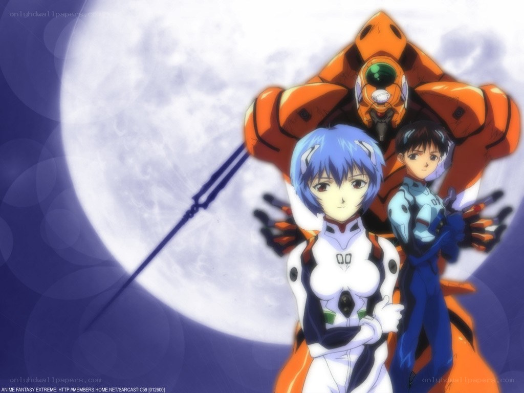 Evangelion characters with mecha
