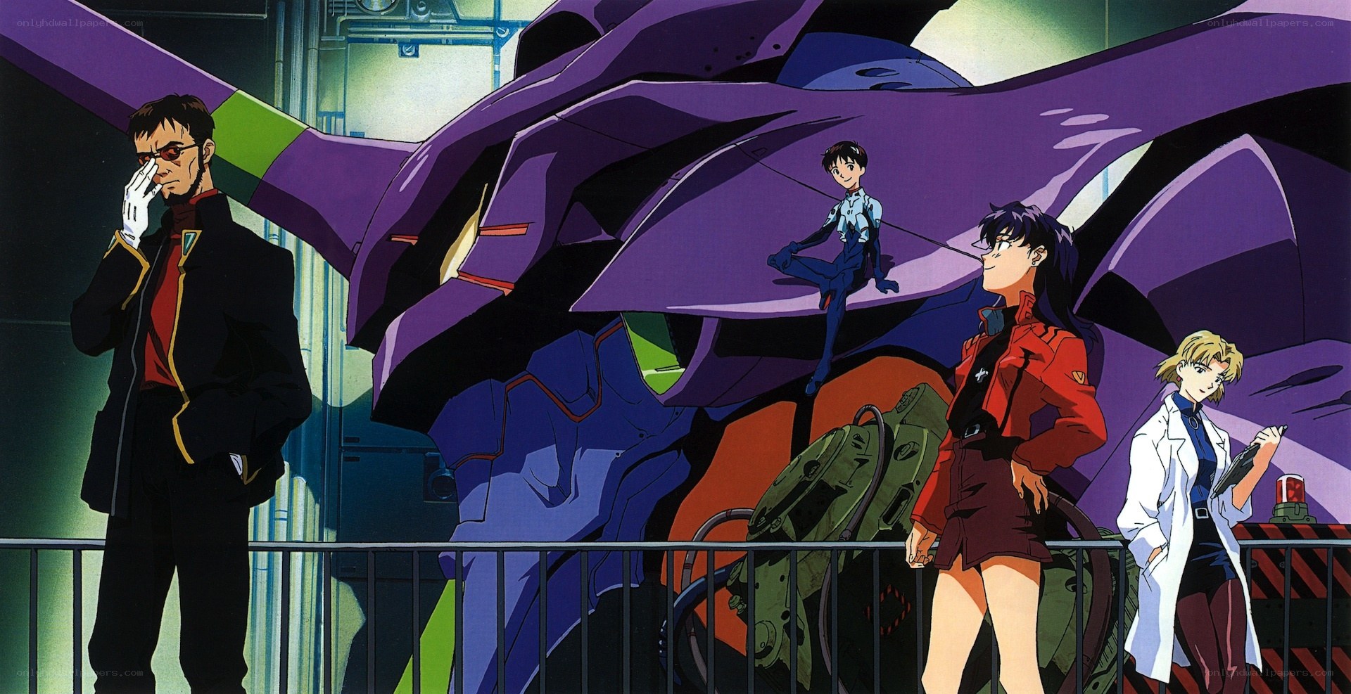 Evangelion characters with mecha
