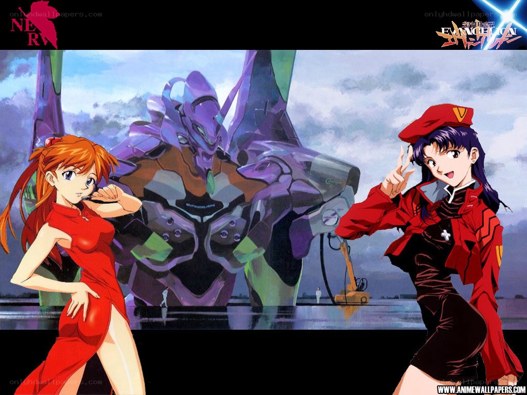 Evangelion characters with mecha