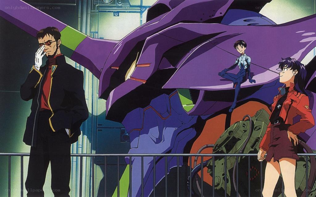 Evangelion characters with mecha