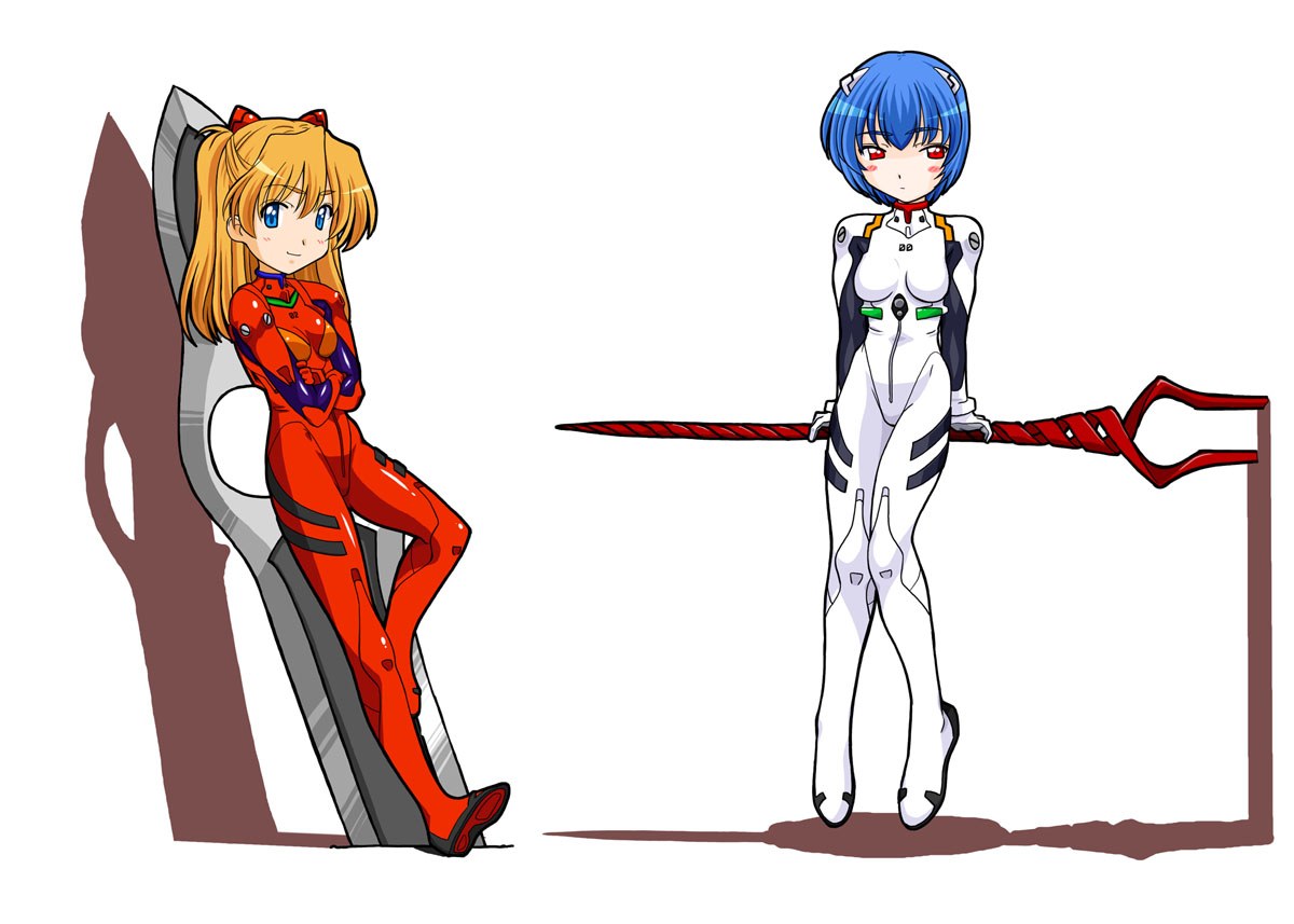 Evangelion characters with weapons