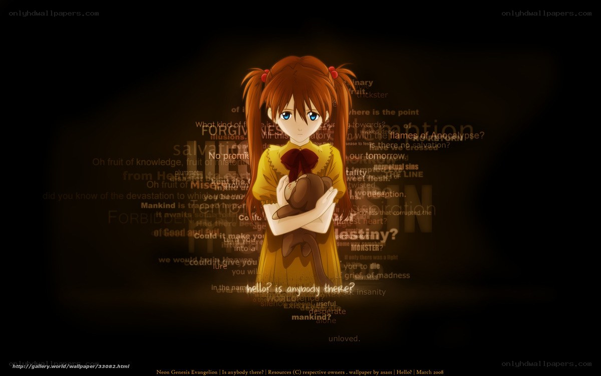 Evangelion girl with teddy bear