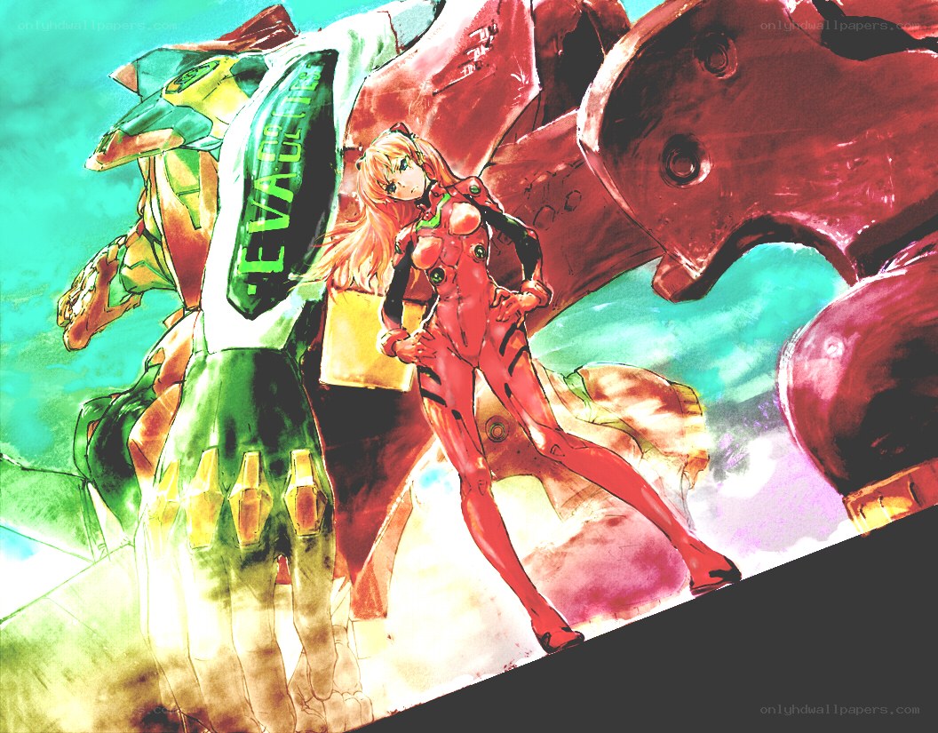 Evangelion mecha battle scene
