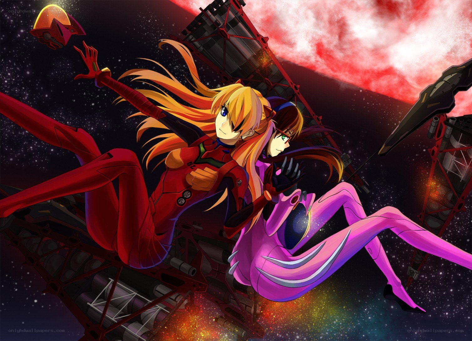 Evangelion mecha battle scene