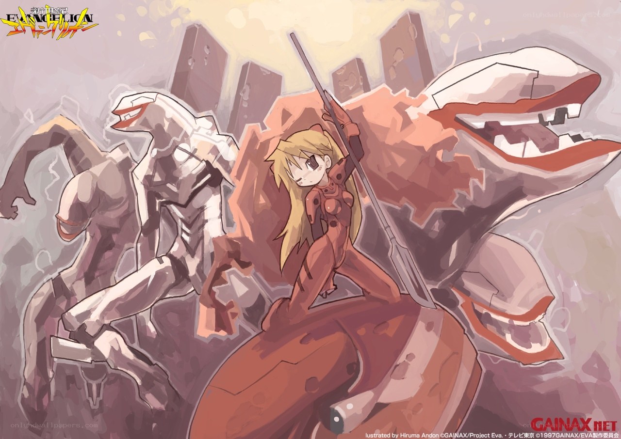 Evangelion mecha battle scene