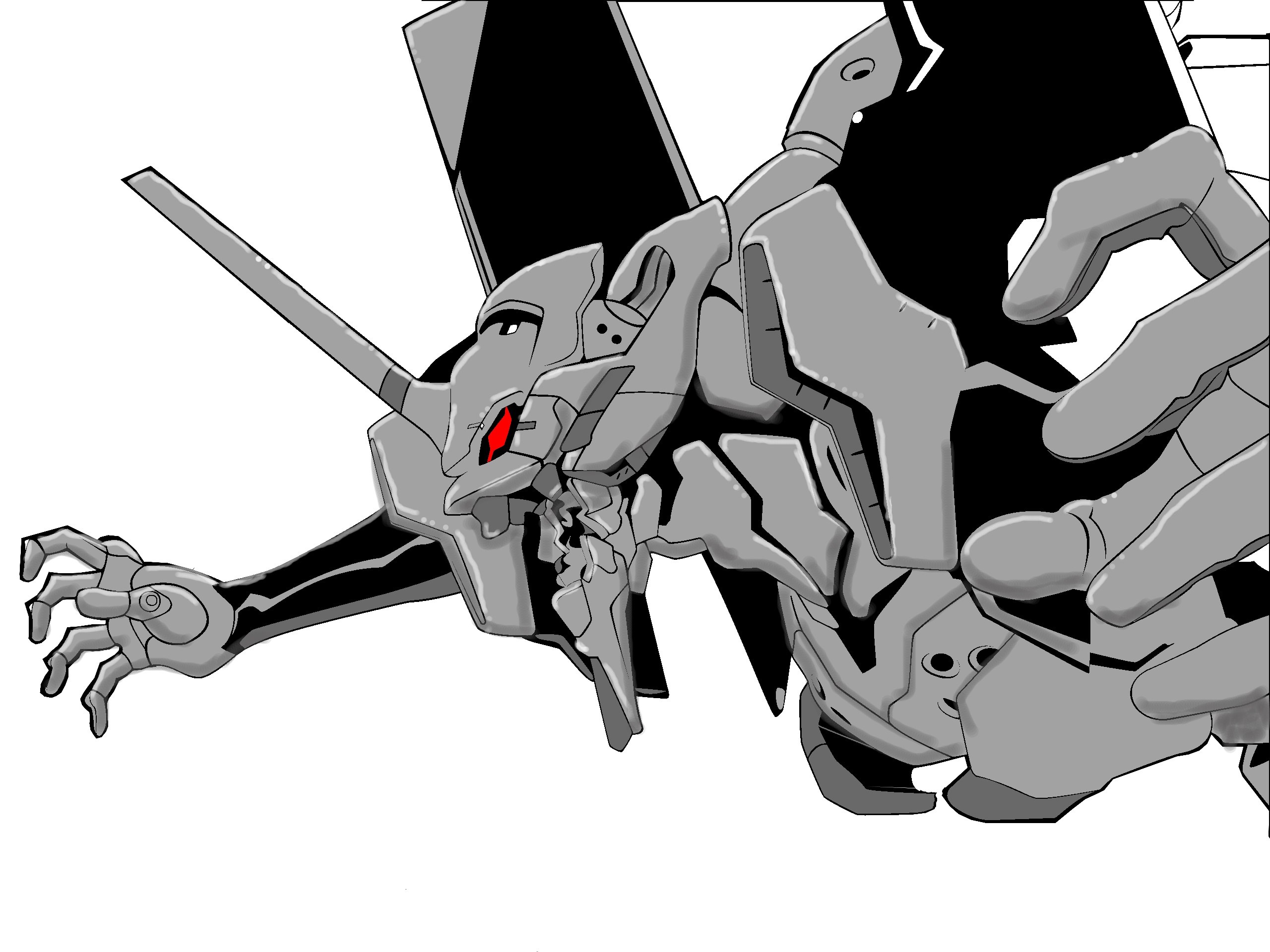 Evangelion mecha in combat