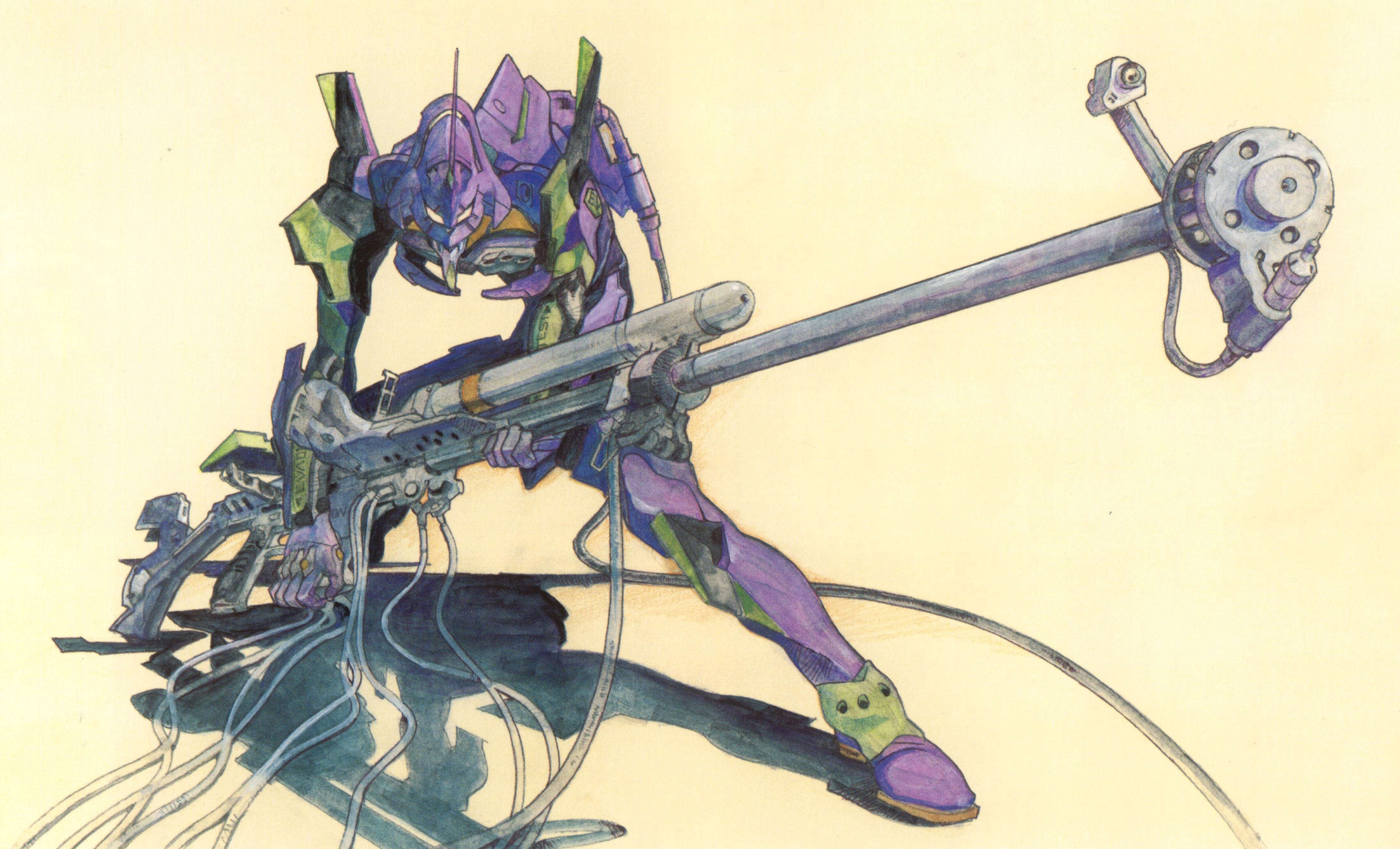 Evangelion mecha with weapon