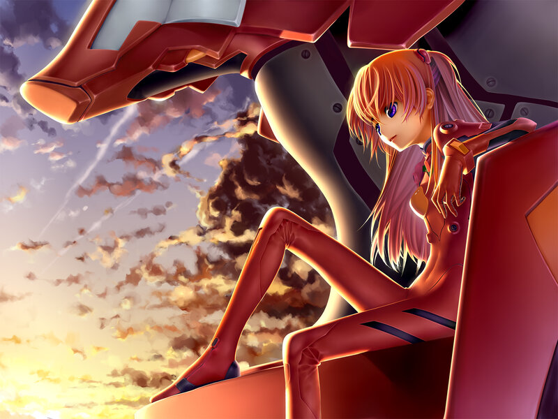 Evangelion pilot at sunset