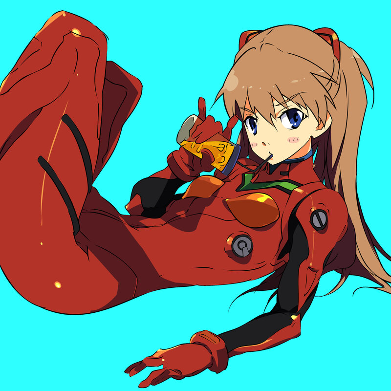 Evangelion pilot drinking