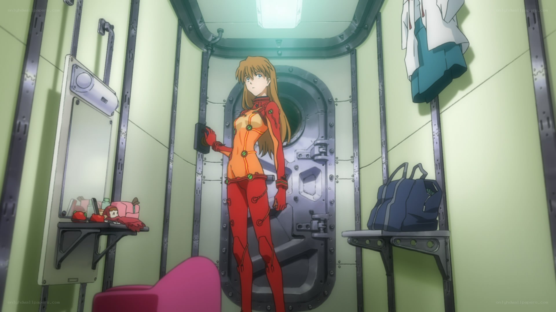 evangelion pilot in a room