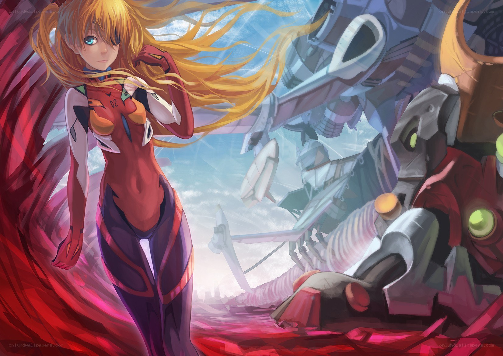 Evangelion pilot in battle