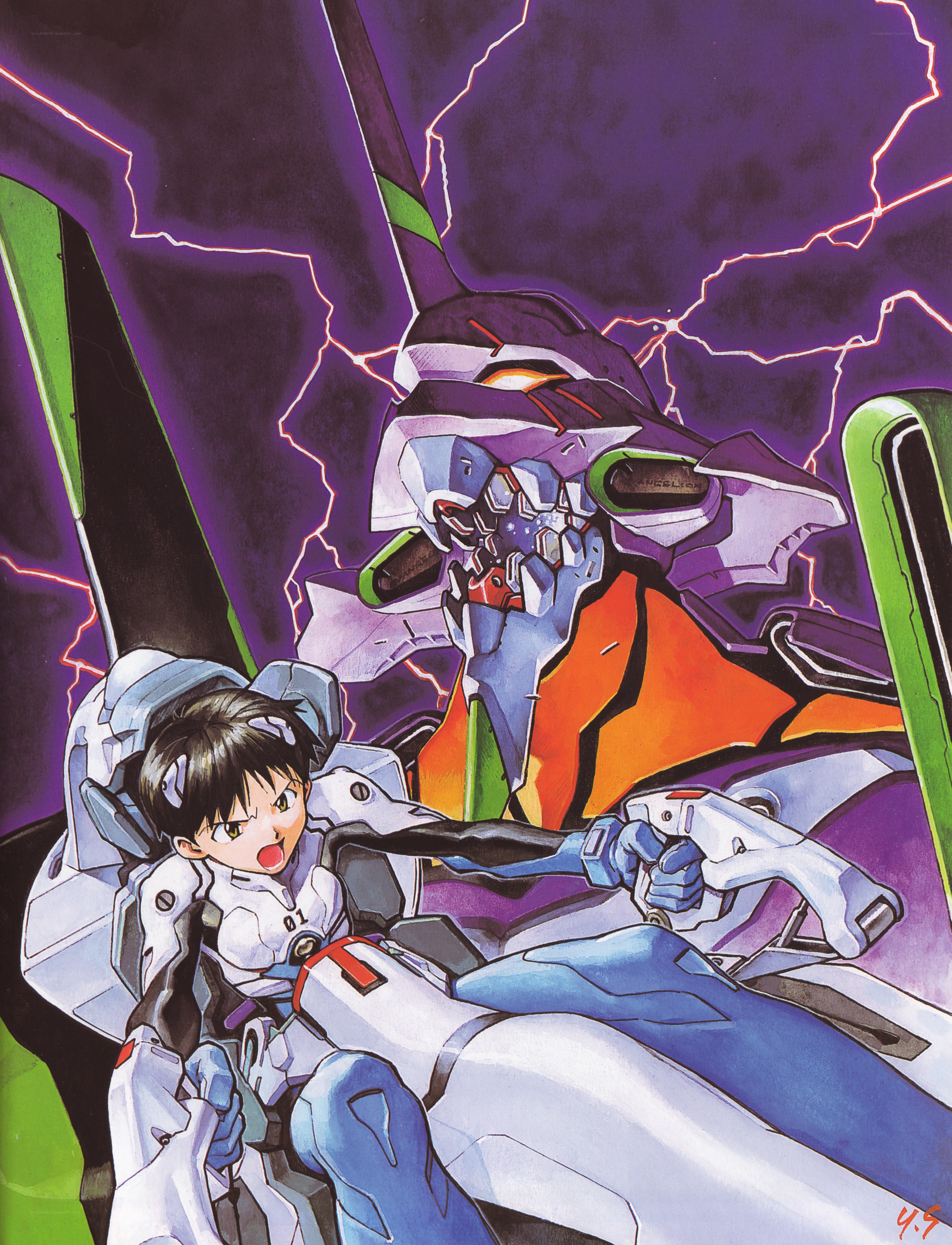 Evangelion pilot in cockpit
