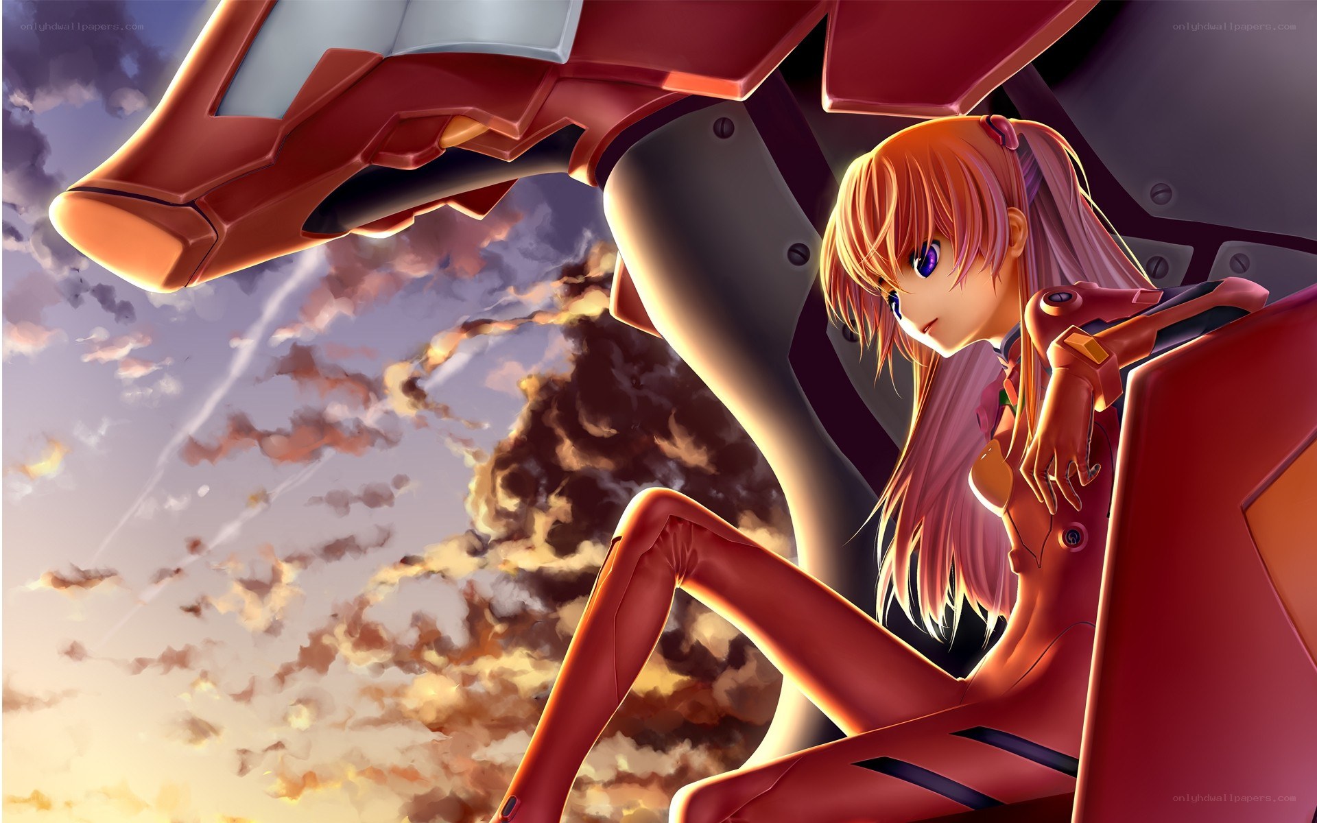 Evangelion pilot in cockpit