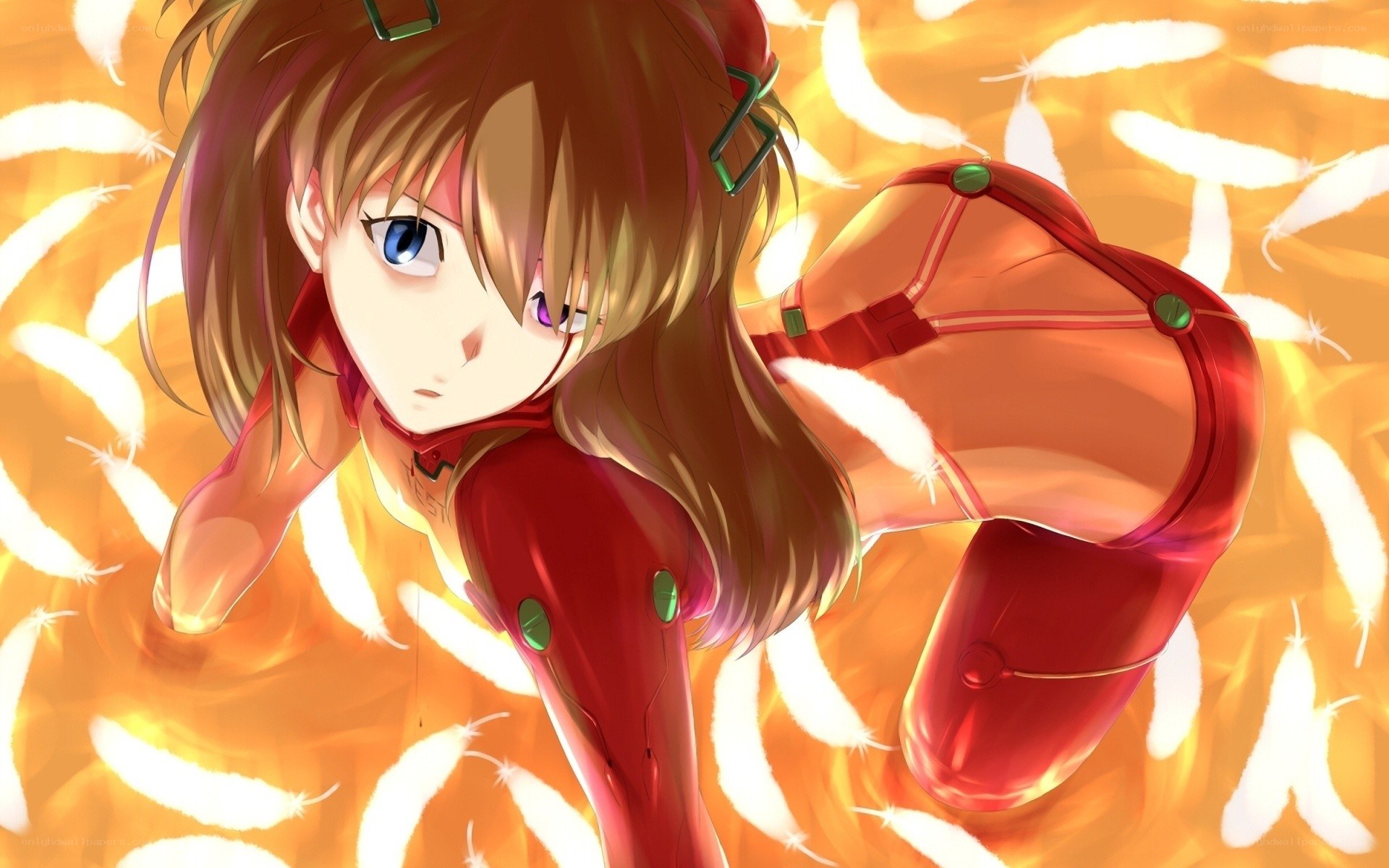 evangelion pilot in fiery scene