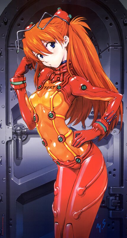 Evangelion pilot in red suit