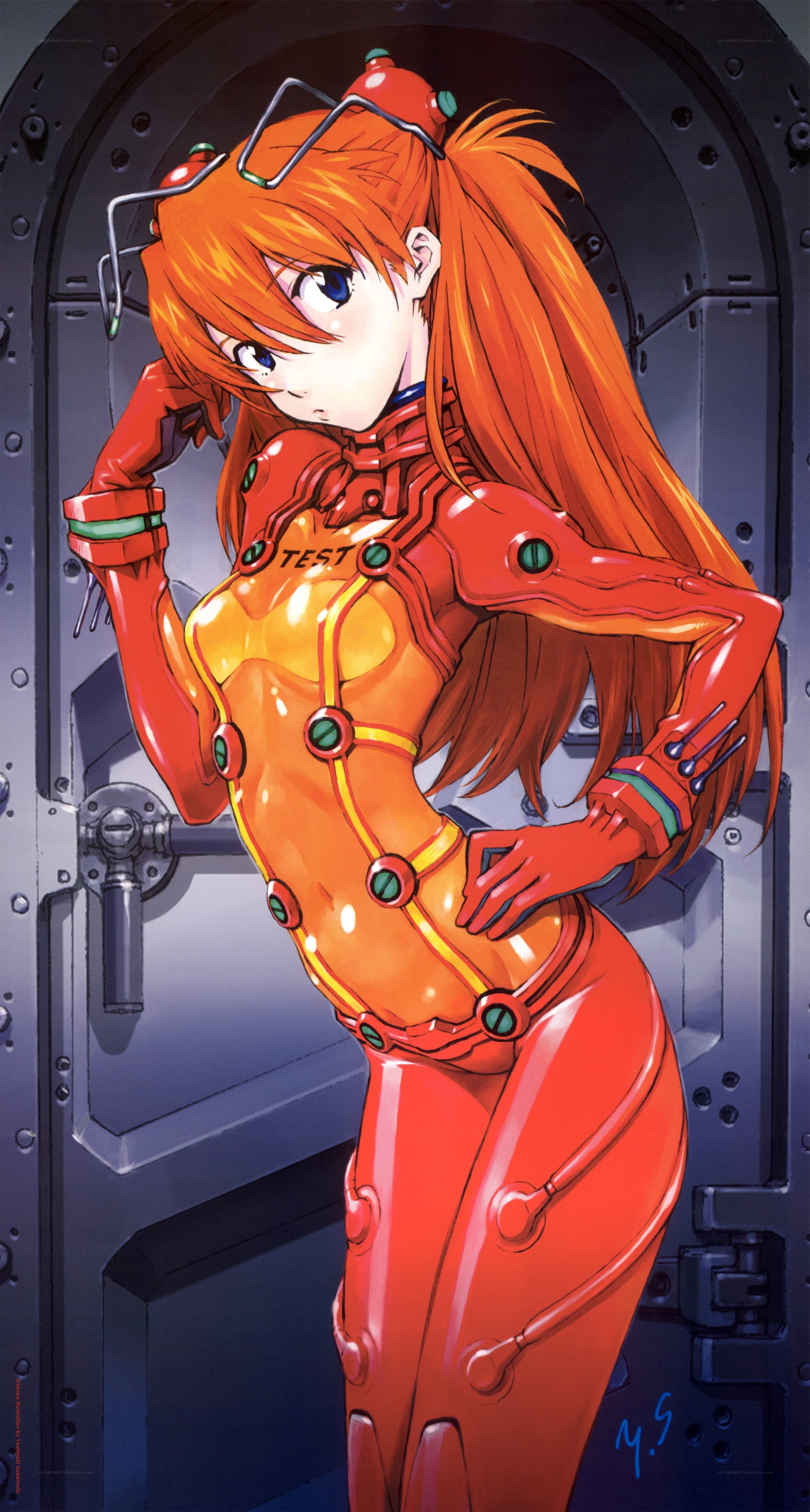 Evangelion pilot in red suit