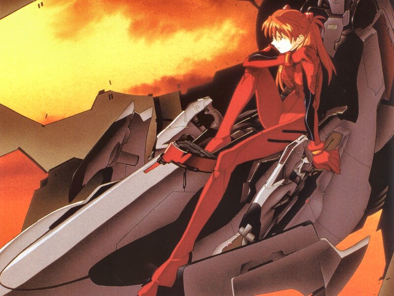 Evangelion pilot in red suit