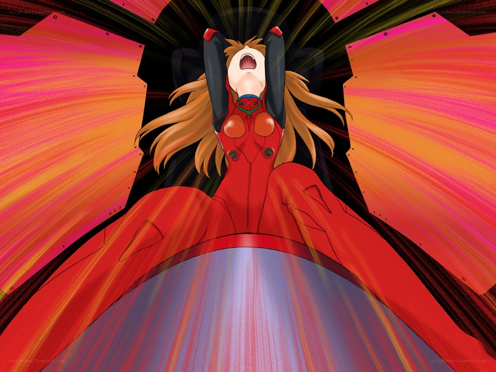 Evangelion pilot in red suit