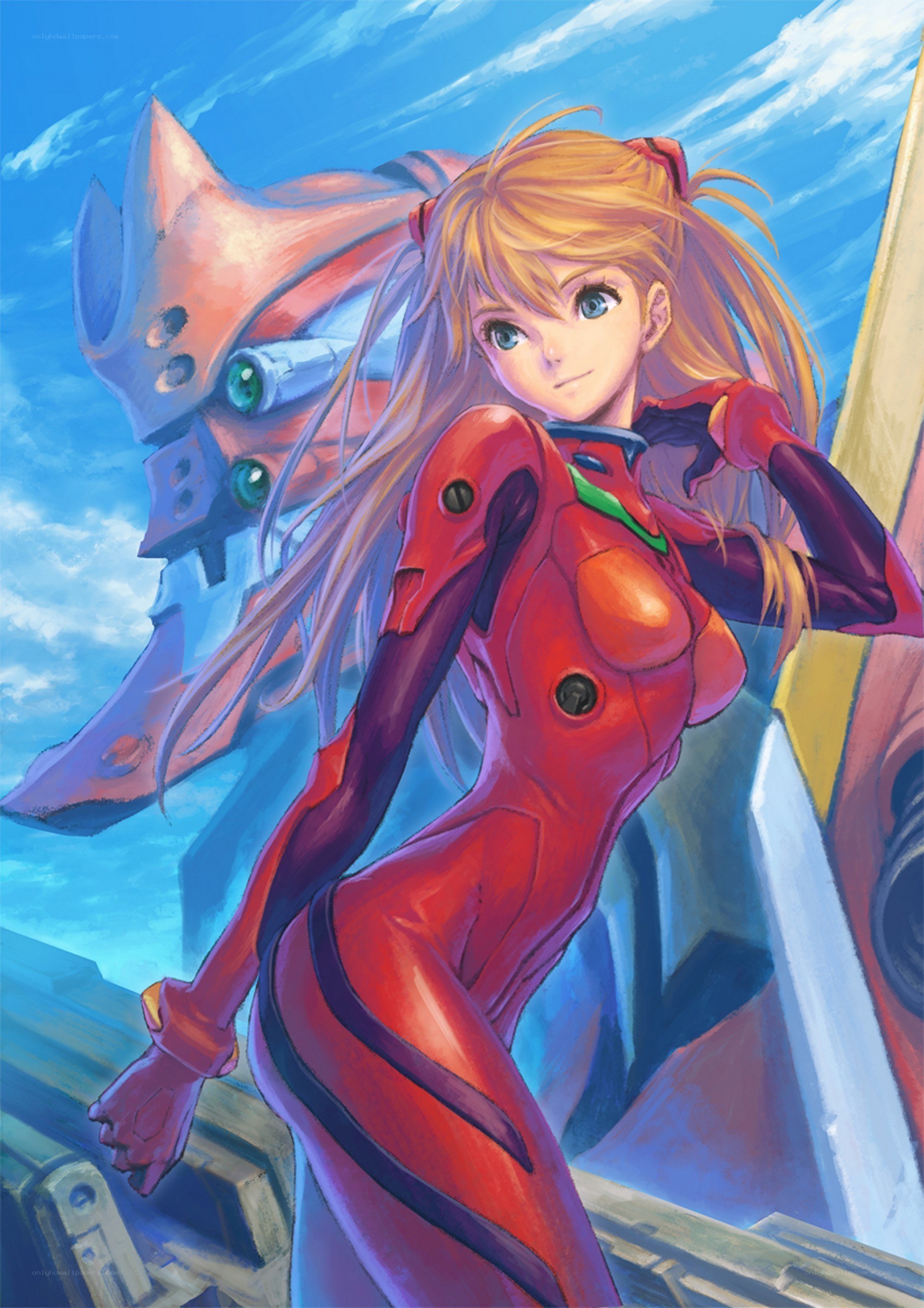 Evangelion pilot in red suit