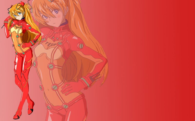 Evangelion pilot in red suit
