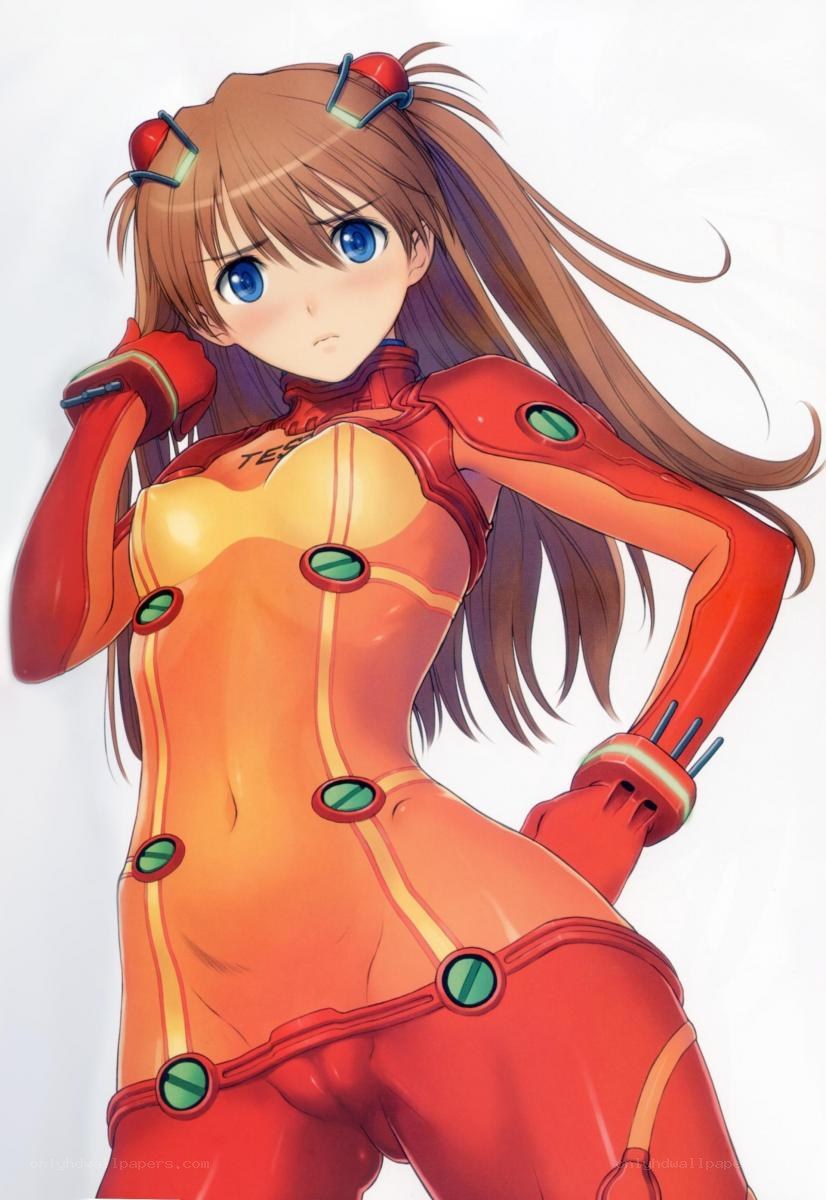 Evangelion pilot in red suit