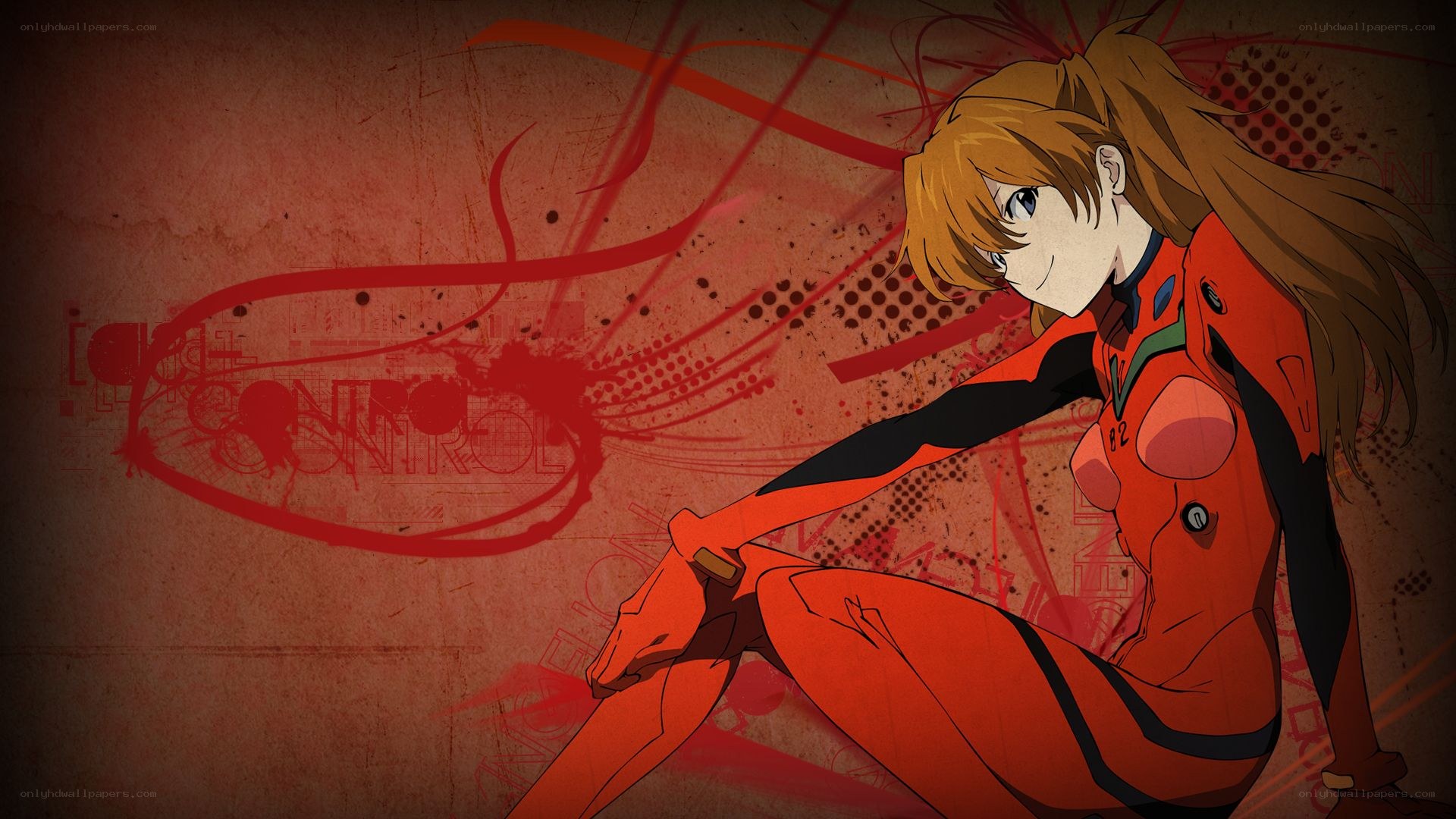 Evangelion pilot in red suit