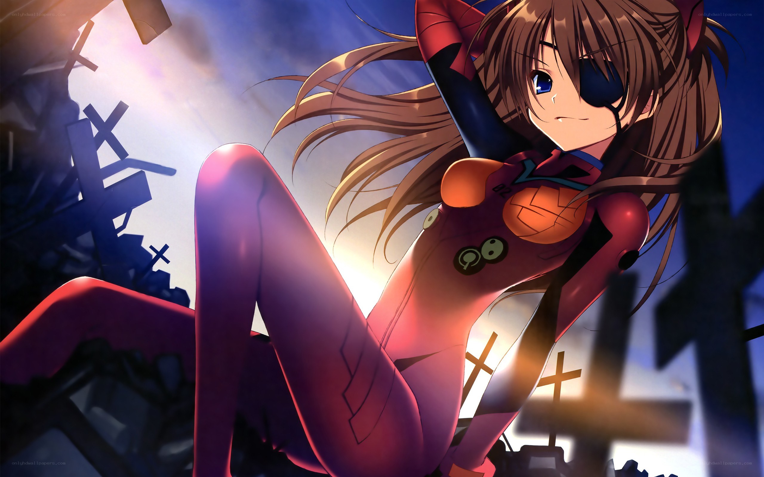 Evangelion pilot in ruins