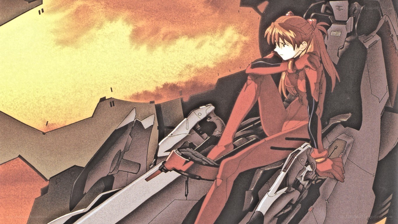 evangelion pilot in sunset
