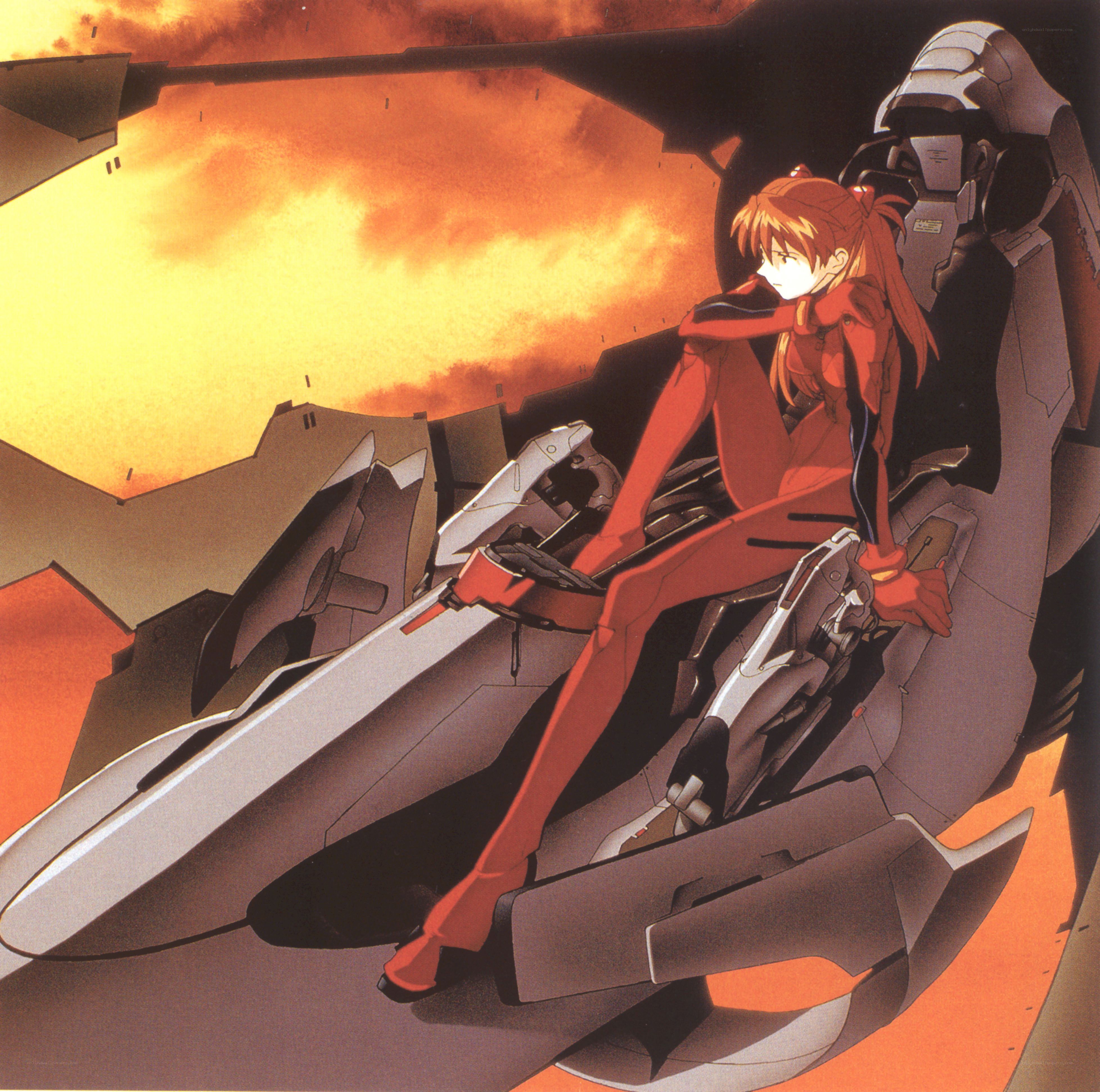 Evangelion pilot in sunset