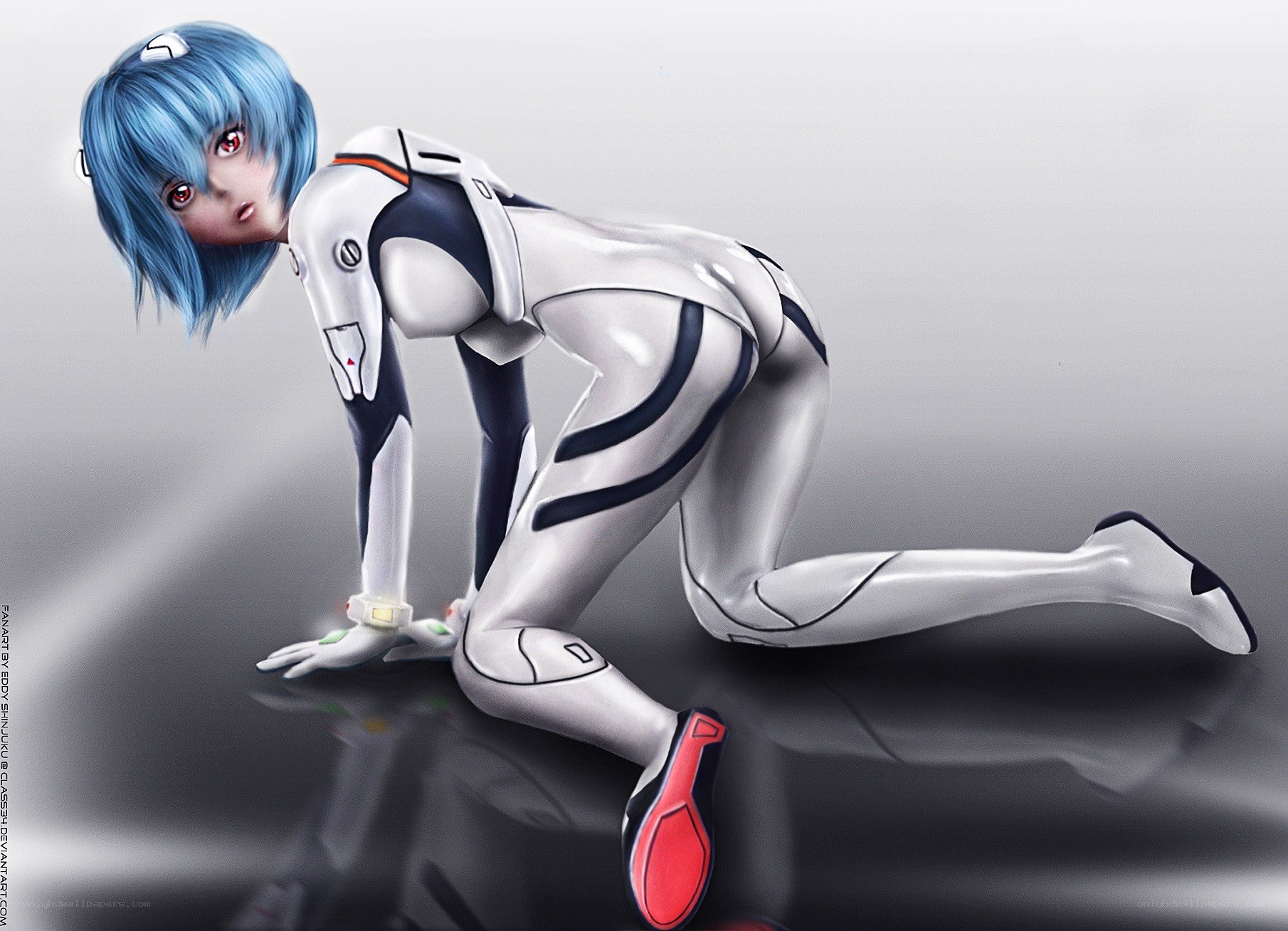 Evangelion pilot kneeling