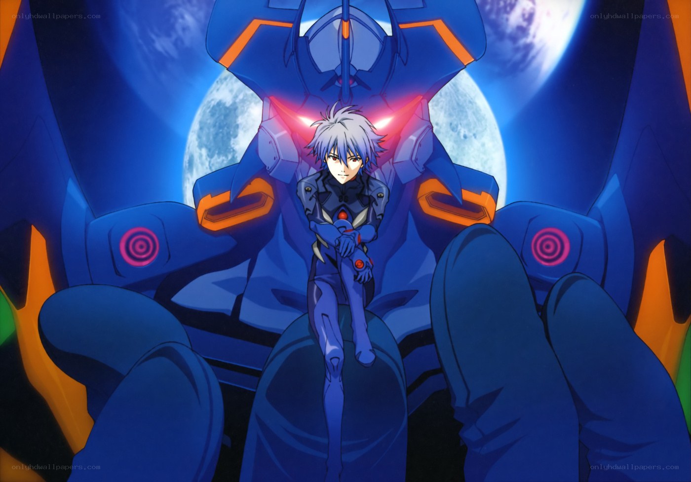 Evangelion pilot with mecha