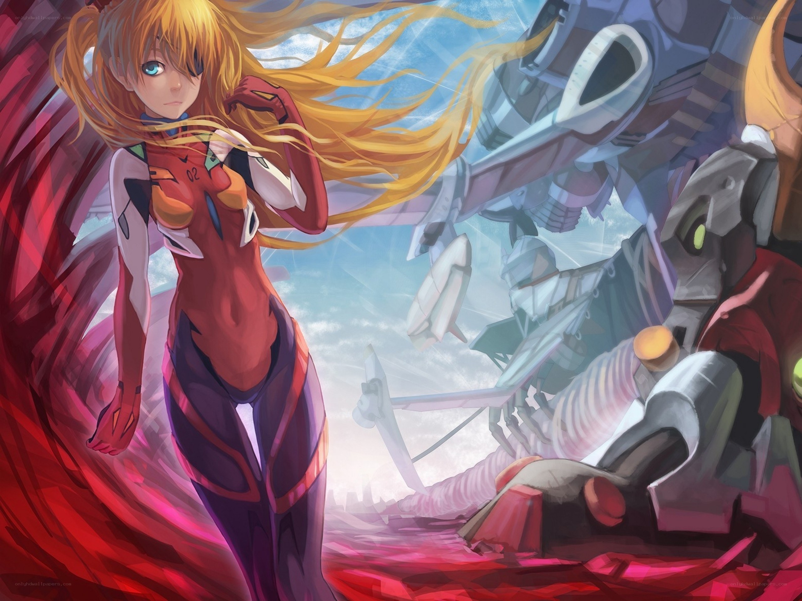 Evangelion pilot with mecha