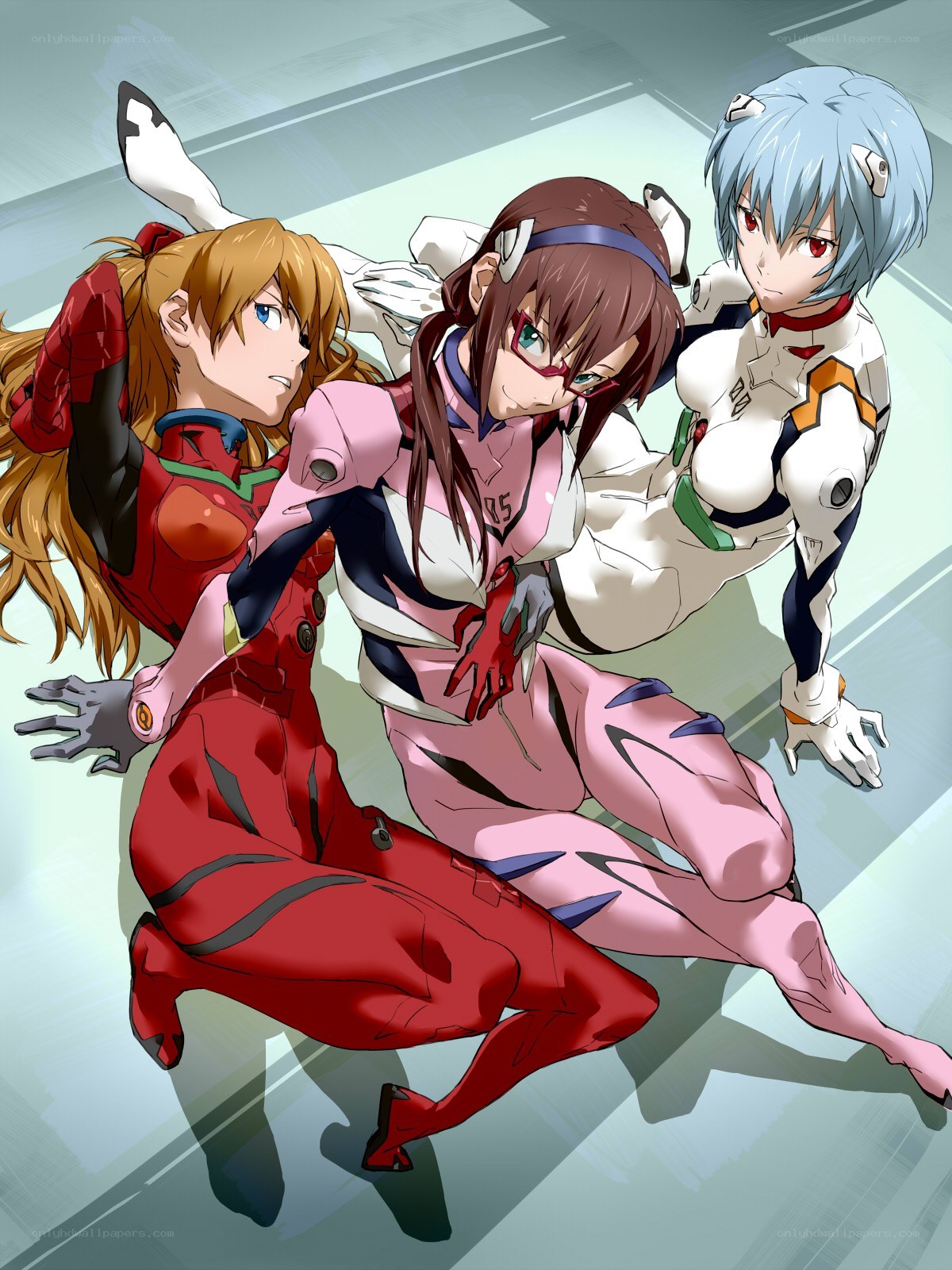 Evangelion pilots in action