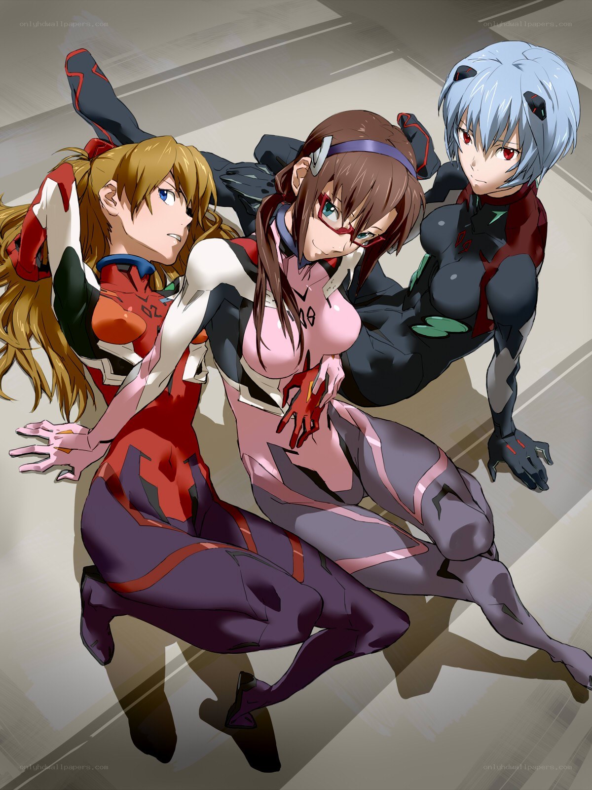 Evangelion pilots in action