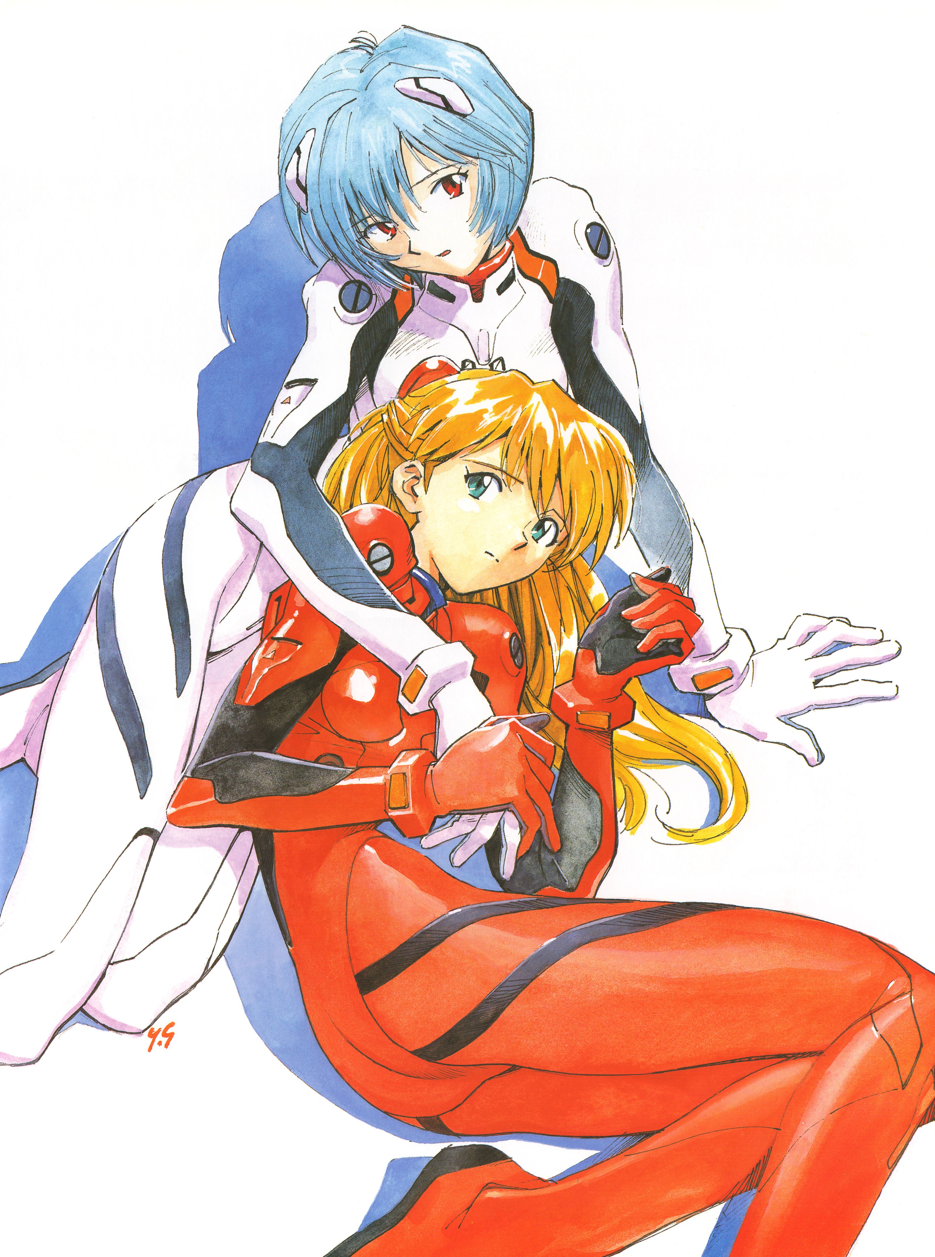 Evangelion pilots in combat suits