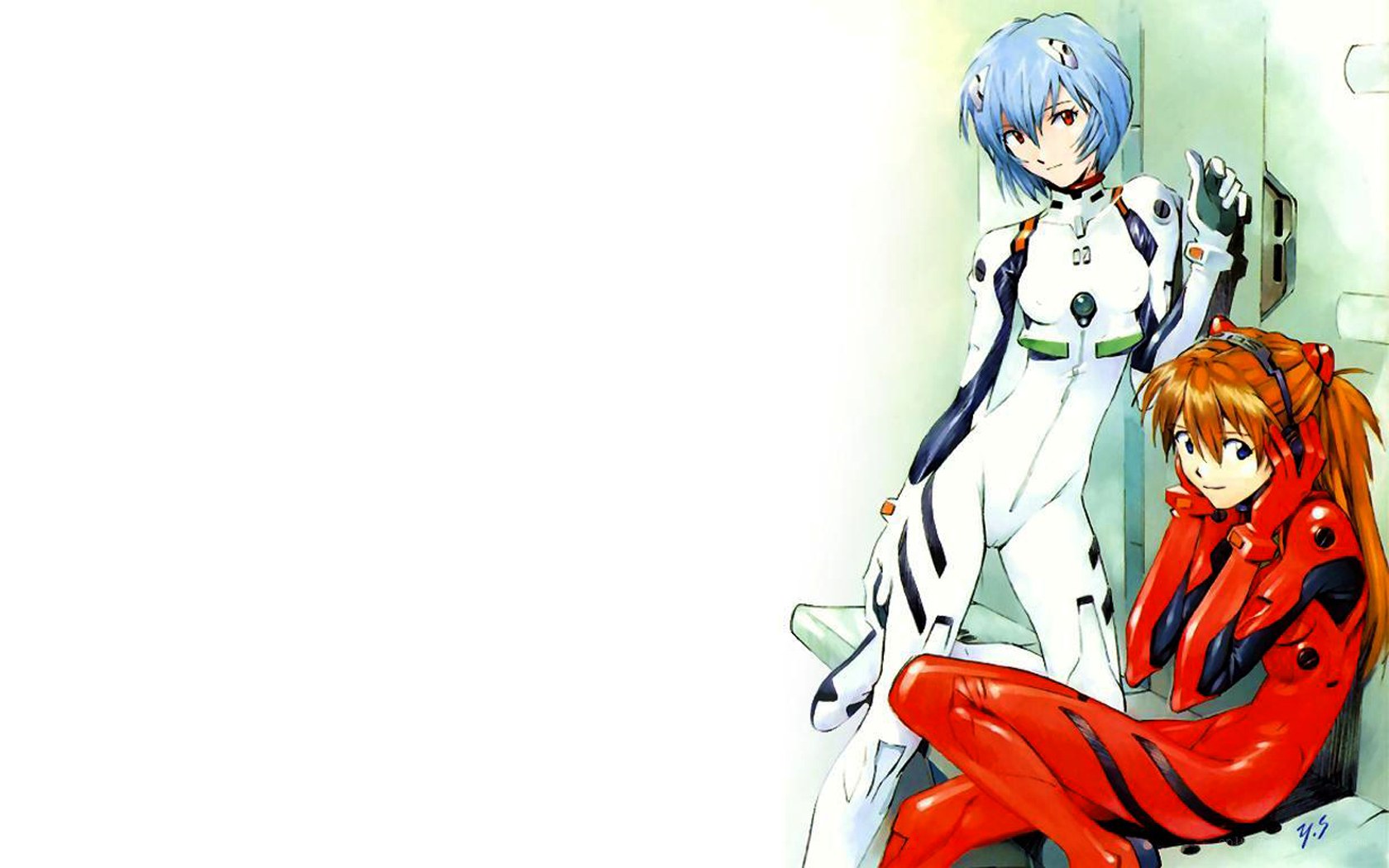 Evangelion pilots in plugsuits
