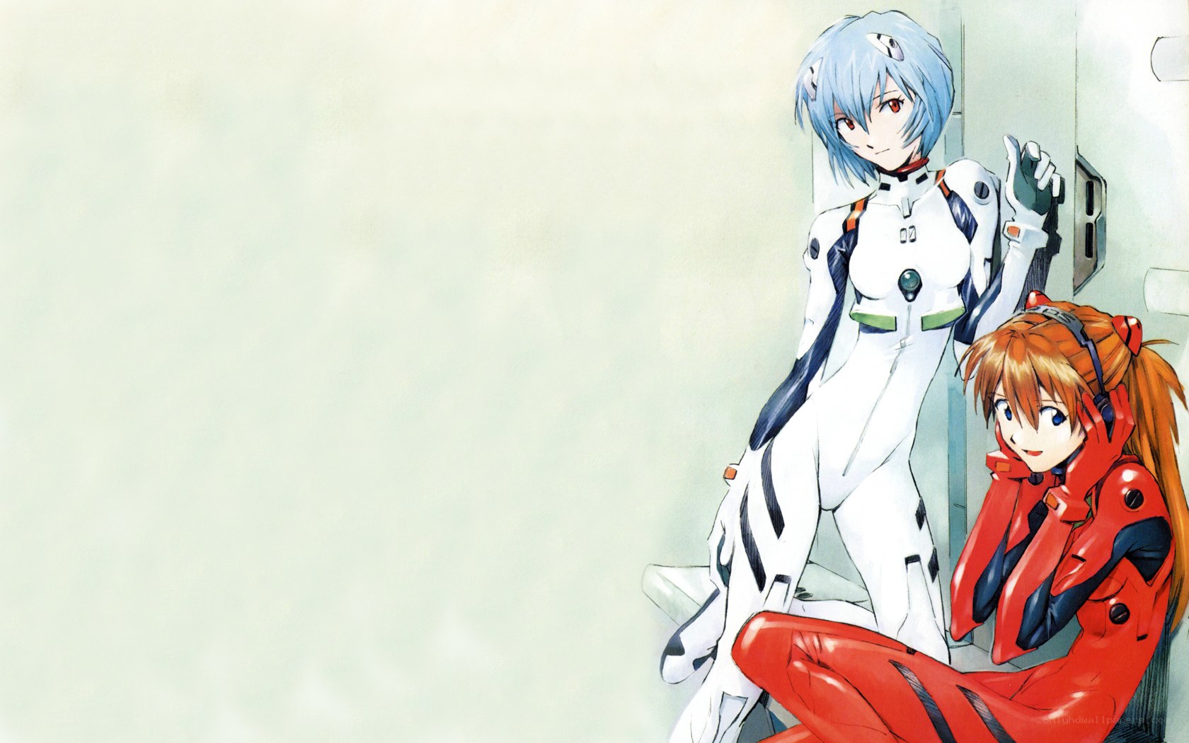 Evangelion pilots in plugsuits