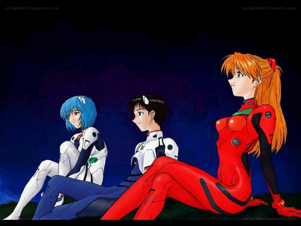 Evangelion pilots in plugsuits