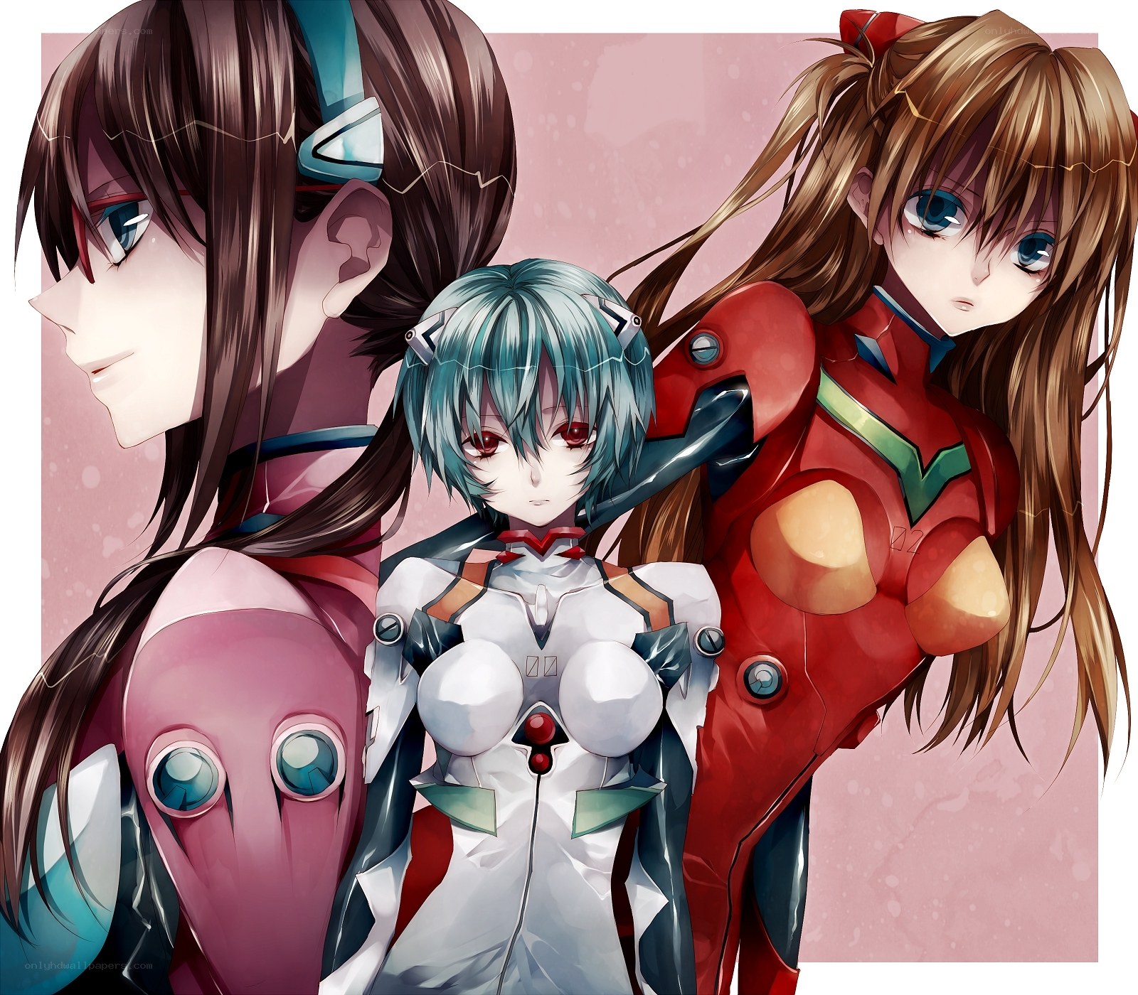 Evangelion pilots in their units