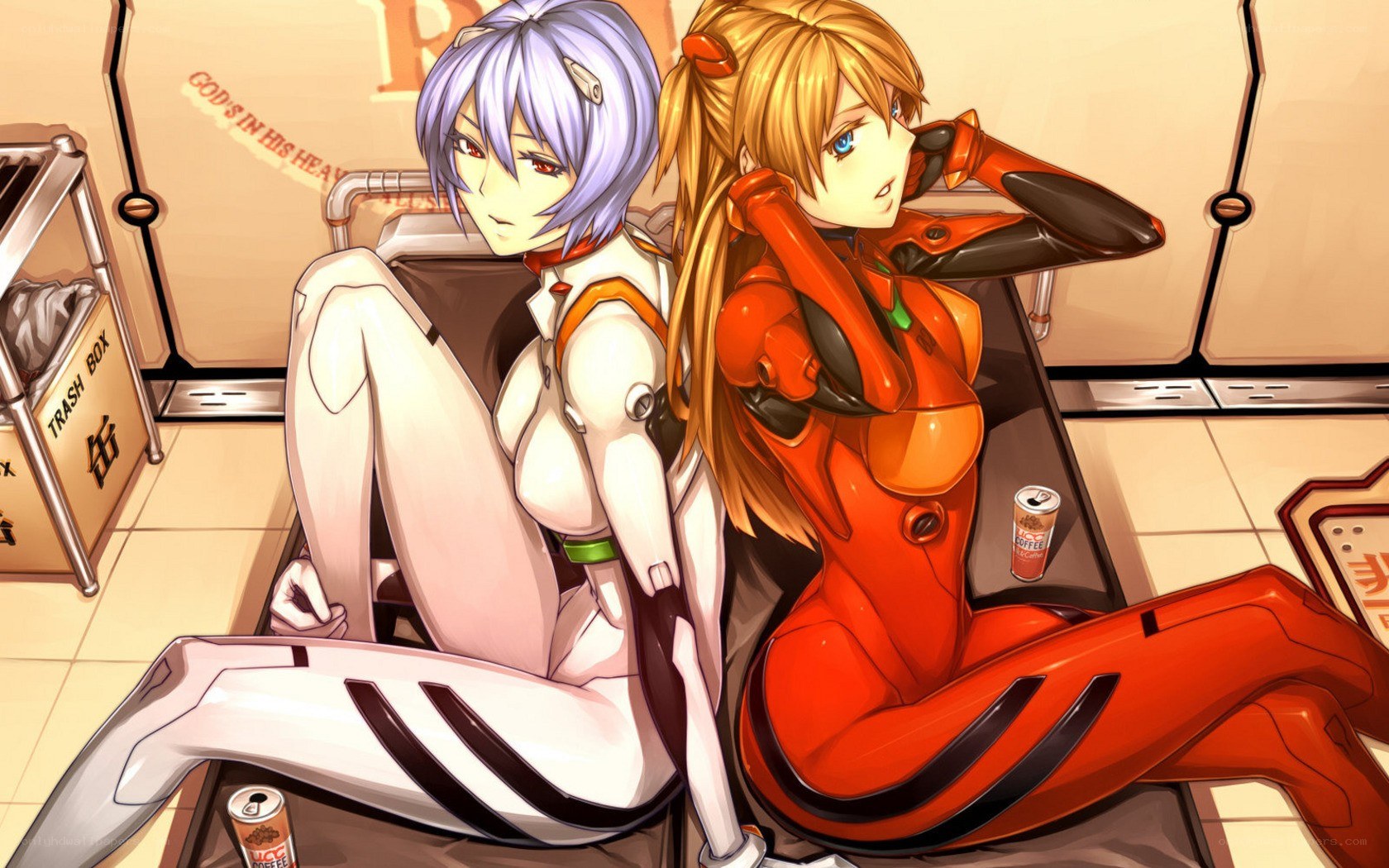 Evangelion pilots relaxing